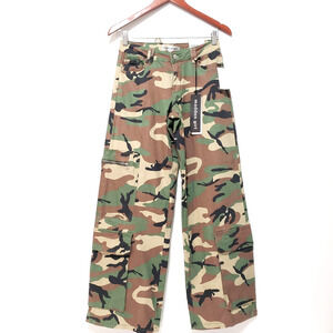 NEW!! Madden Girl Juniors SIZE 3 Loose Fit Cargo Camo Pants Green Baggy Pockets